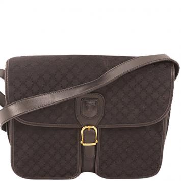 Pre Owned Celine Black Macadam Canvas Shoulder Bag