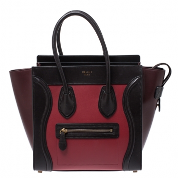 Pre Owned Celine Tricolor Leather Micro Luggage Tote