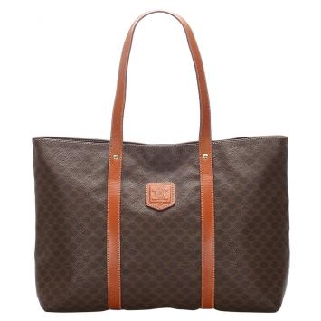 Pre Owned Celine Brown Macadam Canvas Tote Bag