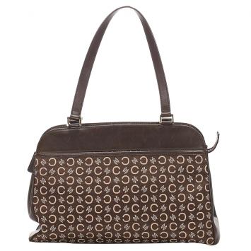 Pre Owned Celine Brown Macadam Canvas Shoulder Bag