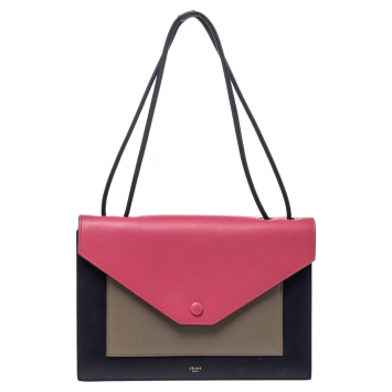 Pre Owned Celine Multicolor Leather Pocket Envelope Shoulder Bag