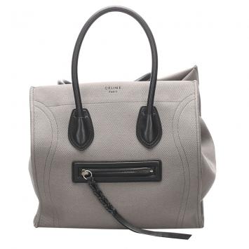 Pre Owned Celine Grey Canvas Luggage Phantom Tote Bag