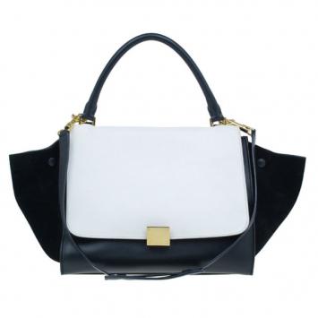 Pre Owned Celine Two Tone Leather Trapeze Bag