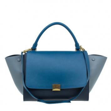 Pre Owned Celine Tricolor Calfskin Medium Trapeze Bag