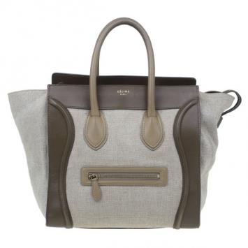 Pre Owned Celine Tricolor Leather Mini Luggage Tote