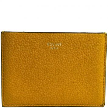 Pre Owned Celine Yellow Leather Gusset Card Holder