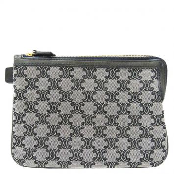 Pre Owned Celine Navy Macadam Canvas Cosmetic Pouch