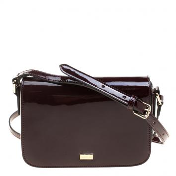 Pre Owned Cerruti 1881 Red Patent Leather Brenda Crossbody Bag