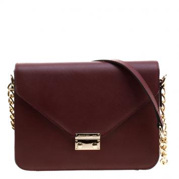 Pre Owned Cerruti 1881 Red Leather Cerrutis Shoulder Bag