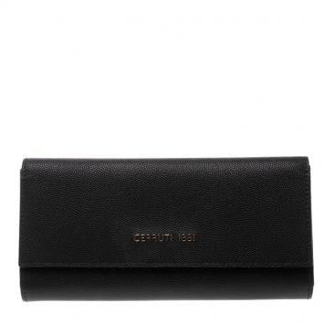 Pre Owned Cerruti 1881 Black Leather Cerrutis Continental Wallet