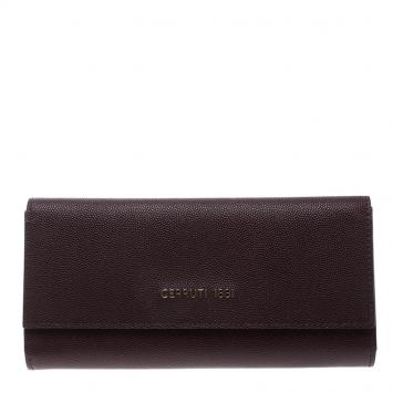 Pre Owned Cerruti 1881 Burgundy Leather Continental Wallet