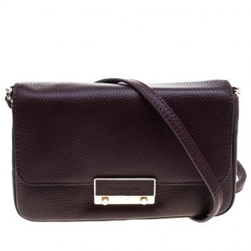 Pre Owned Cerruti 1881 Burgundy Leather Shoulder Bag