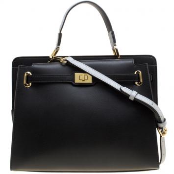 Pre Owned Cerruti 1881 Black Leather Nicole Top Handle Bag
