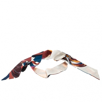 Pre Owned CH Carolina Herrera Multicolor Printed Silk Bandeau Scarf
