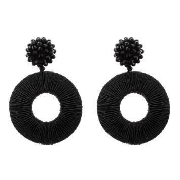 Pre Owned CH Carolina Herrera Black Crystal Studded Monaco Drop Earrings 