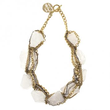 Pre Owned CH Carolina Herrera Chain & Rock Necklace