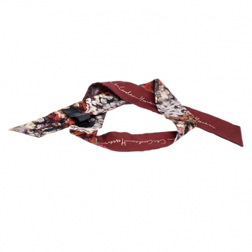 Pre Owned CH Carolina Herrera Printed Hortensia Abch Silk Bandeau Scarf