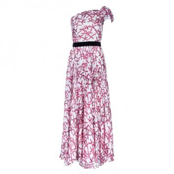 مملوكة مسبقًا CH Carolina Herrera One Shoulder Printed Maxi Dress S