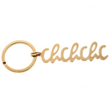 Pre Owned CH Carolina Herrera Logo Gold Tone Key Ring
