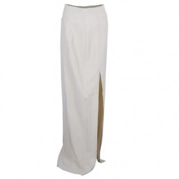 Pre Owned Chalayan Slit Cream Maxi Skirt M