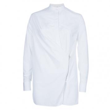 Pre Owned Chalayan White Poplin Zip Shirt  S