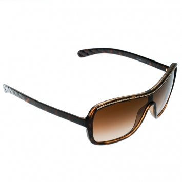 Pre Owned Chanel Brown/Brown Gradient 6043 Chain Link Shield Sunglasses