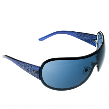 Pre Owned Chanel Blue 4148-B Embeliished CC Logo Shield Sunglasses