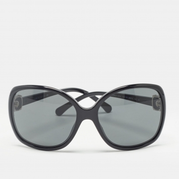 Pre Owned Chanel Black CC Frame Oversized Sunglasses