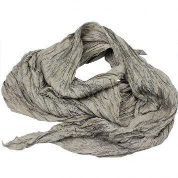 Pre Owned Chanel Grey Silk Printed Scarf