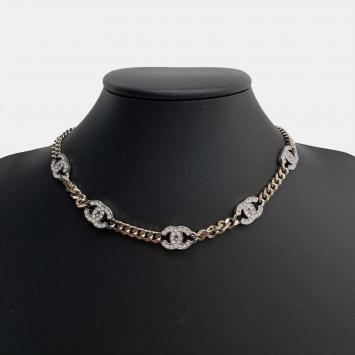Pre Owned Chanel logo chain choker necklace