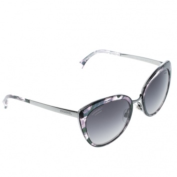 Pre Owned Chanel Camouflage/Black 4208 Cat Eye Sunglasses 