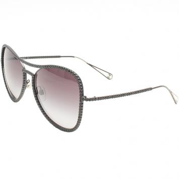 Pre Owned Chanel Black 71108 Shield Runway Sunglasses 
