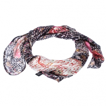 Pre Owned Chanel Multicolor Floral Printed Silk Scarf 