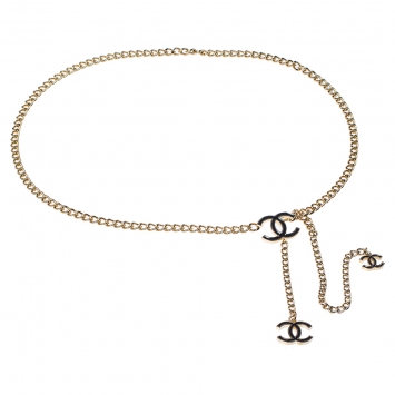 Pre Owned Chanel Gold Tone Chain Link CC Charm Belt