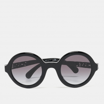 Pre Owned Chanel Black Gradient 5441 Acetate Round Sunglasses