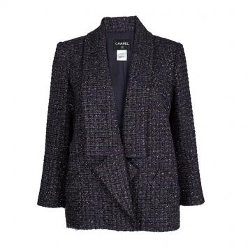 Pre Owned Chanel Multicolor Lurex Tweed Notched Collar Blazer XL