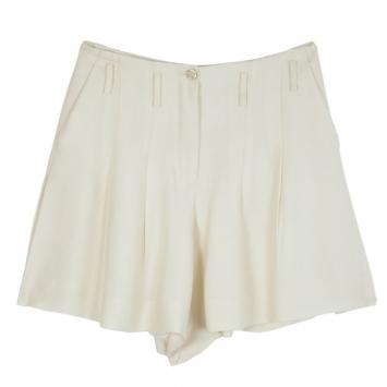 Pre Owned Chanel Cream Skater Skirt M