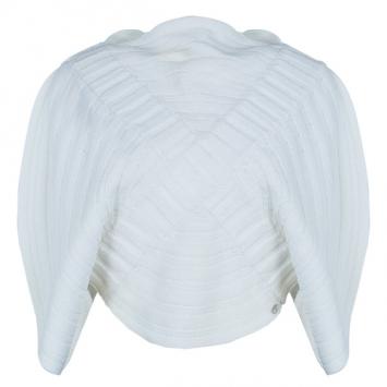 Pre Owned Chanel White Circular Knit Top S