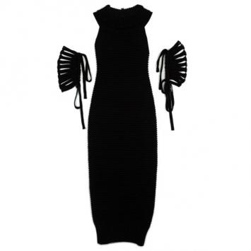 Pre Owned Chanel Turtleneck Knit Dress M