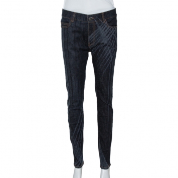 Pre Owned Chanel Dark Blue Dark Wash Denim Slim Fit Jeans M