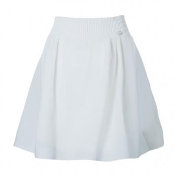 Pre Owned Chanel White Flounce High-Waist Skirt M