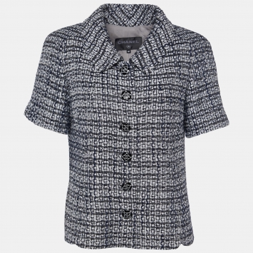 Pre Owned Chanel Metallic/Multicolor Tweed Suit Jacket M