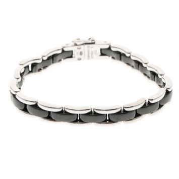 Pre Owned Chanel Ultra Black Ceramic White Gold Bracelet