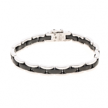 Pre Owned Chanel Ultra Black Ceramic White Gold Bracelet