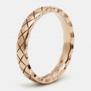 Pre Owned Chanel Coco Crush 18k Rose Gold Ring Size 54