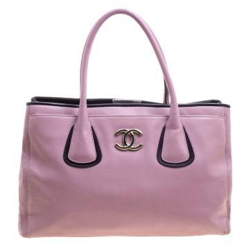 Pre Owned Chanel Lilac Leather Large Cerf Executive Tote