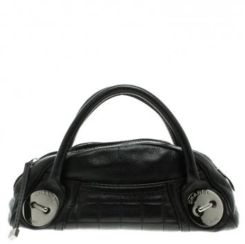 Pre Owned Chanel Black Caviar Leather Mini Bowling Bag