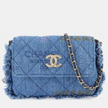 Chanel Matelasse Chain Mini Shoulder Bag Denim Blue