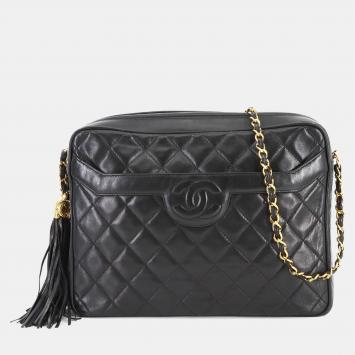 Chanel Matelasse Chain Shoulder Bag Leather Black