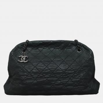 Chanel Iridescent Quilted Large Leather Grey Just Mademoiselle Large Tote Bag
